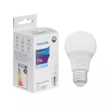 Лампа светодиодная Philips Ecohome Bulb 865, E27, 9 Вт, 6500 К, 720 Лм, груша