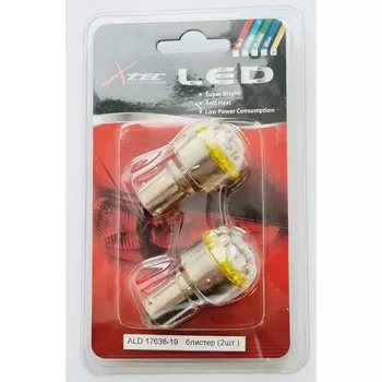 Лампа светодиодная PY21W 12 В, LED, BAU15s, 21W 19-DC, блистер 2 шт