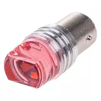 Лампа светодиодная S25, (P21W), 12V, 9 SMD диодов, 2-конт, flash, красная, SKYWAY, S08201462