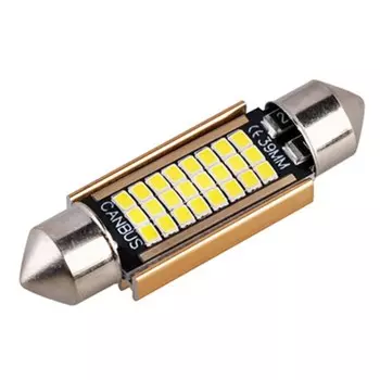 Лампа светодиодная Skyway T11 (C5W), 12 В, 24 SMD диода, 1-конт, 39 мм, белая
