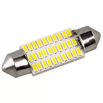 Лампа светодиодная, SKYWAY, T11, (C5W), 12V, 30SMD диодов, 1-конт, 36мм, белая