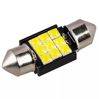 Лампа светодиодная Skyway T11 (C5W), 12 В, 9 SMD диодов, 1-конт, 31 мм, белая