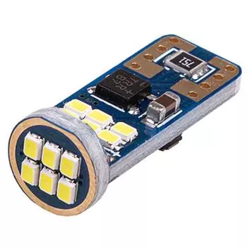 Лампа светодиодная T10 (W5W), 12-24V, 18 SMD диодов, 1-конт, с обманкой, белая, SKYWAY, S08202043