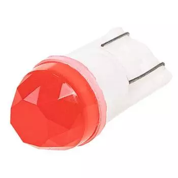 Лампа светодиодная T10 (W5W), 12V, 1 SMD диод, 1-конт, керамика 3D, красная, SKYWAY, S08201447