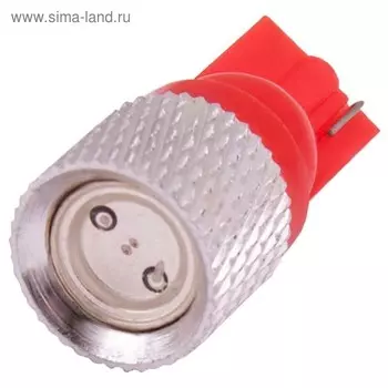 Лампа светодиодная Skyway T10 (W5W), 12 В, 1 SMD диод, без цоколя, радиатор, красная