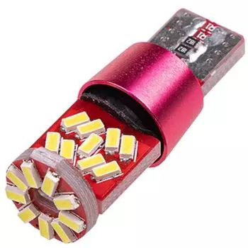 Лампа светодиодная T10 (W5W), 12V, 27 SMD диодов, 1-конт, с обманкой, белая, SKYWAY, S08201435