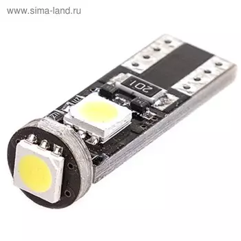 Лампа светодиодная Skyway T10 (W5W), 12 В, 3 SMD диода, 1 конт, обманка, биполярная