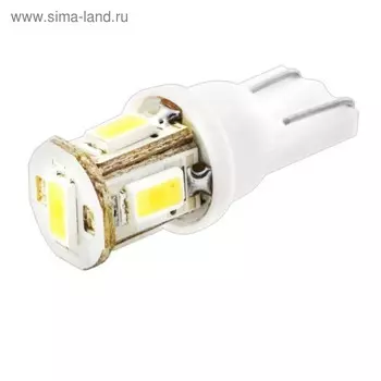 Лампа светодиодная Skyway T10 (W5W), 12 В, 5 SMD диодов, без цоколя, ST10-0530, S08201125