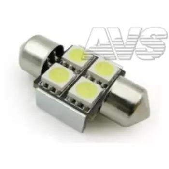 Лампа светодиодная T11 C007 /белый/ (SV8,5/8) 4x5050 SMD 31mm CANBUS, блистер, набор 2 шт