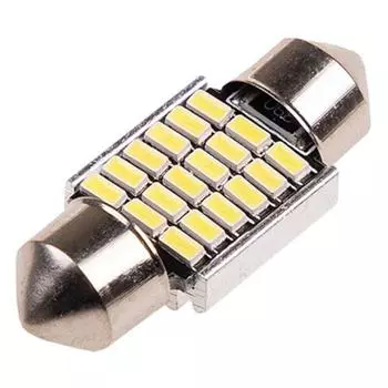 Лампа светодиодная T11 (C5W), 12V, 18 SMD диодов, 1-конт, 31мм, белая, SKYWAY