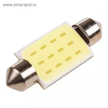 Лампа светодиодная Skyway T11 (C5W), 12 В, 1 COB, белая, набор 2 шт, S08201349