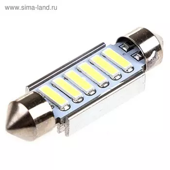 Лампа светодиодная Skyway T11 (C5W), 12 В, 6 SMD диодов, с цоколем 39 мм, S08201311