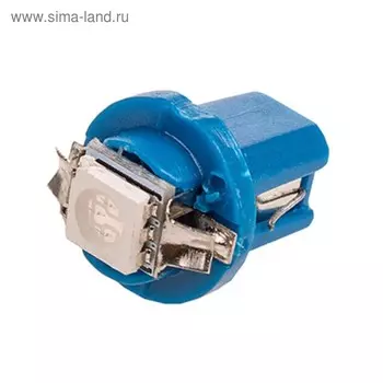 Лампа светодиодная Skyway T8.5 (T4W), 12 В, 1 SMD, с цоколем, синяя, 2 шт, S08201361