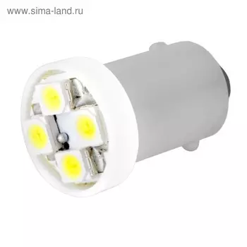 Лампа светодиодная Skyway T8.5 T4W, 12 В, 4 SMD диодов, с цоколем BA9S, Конус, S08201225