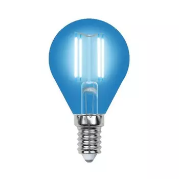 Лампа светодиодная Uniel, E14, 5 Вт, свечение синее