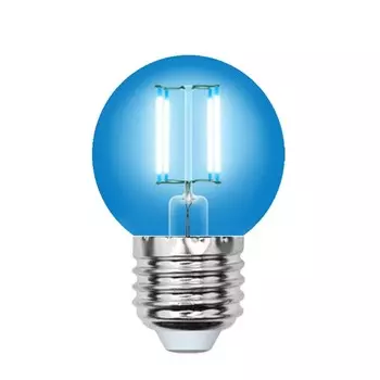 Лампа светодиодная Uniel, E27, 5 Вт, свечение синее