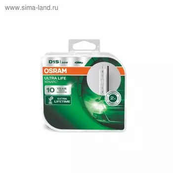 Лампа ксеноновая Osram, D1S, 85V-35 Вт, 4350K, Xenarc Ultra Life, набор 2 шт