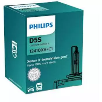 Лампа ксеноновая Philips D5S 12 В, 25W (PK32d-2) 4800K X-tremeVision gen 2 12410XV+C1