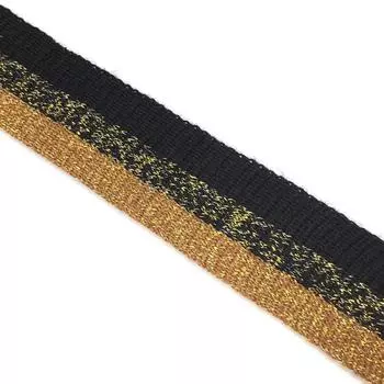 Лампасы №162, размер 3,5 см 1 метр, цвет коричневый, черный, золото люрекс