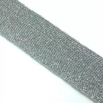 Лампасы №176, размер 3 см 1 метр, цвет серебро с люрексом