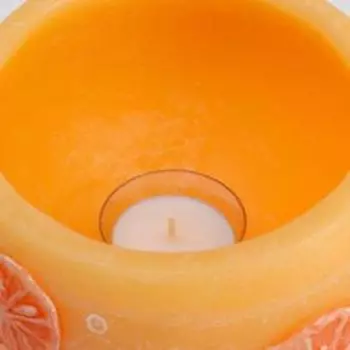 Лампион/ подсвечник круглый ароматический "Апельсин", 14,4 см, оранжевый