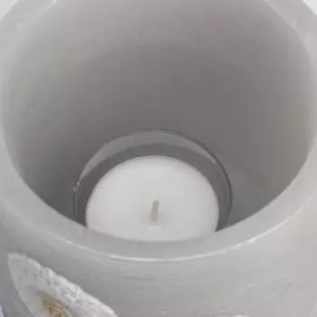 Лампион/ подсвечник круглый "Одуванчики", 10 см, светло-серый, матовый