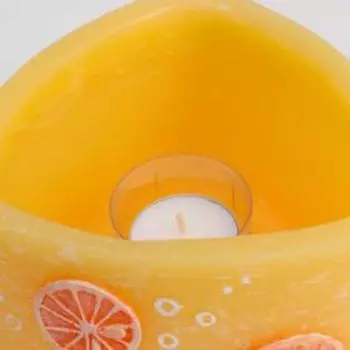 Лампион/ подсвечник треугольный ароматический "Апельсин", 15х15х9,5 см, оранжевый