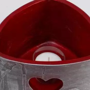 Лампион/ подсвечник треугольный "Желание", 15х15х9,5 см, серебряный