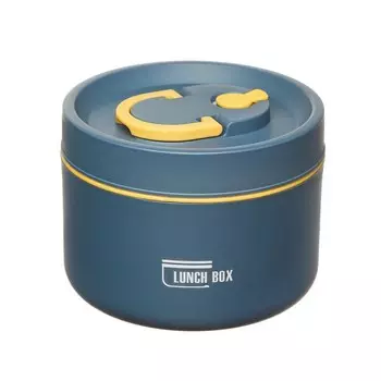 Ланч-бокс TAKE IT EASY «В школу», 620 мл, 11.59 см, сохраняет тепло 4 ч, нержавеющая сталь, синий