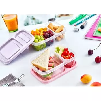 Ланч-бокс контейнер HobbyLife, мини, прямоугольный, 2 секции