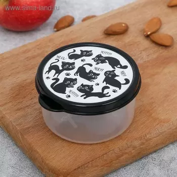 Ланч - бокс круглый «Мур, мяу», 150 мл