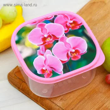 Ланч - бокс квадратный «Орхидеи», 700 мл