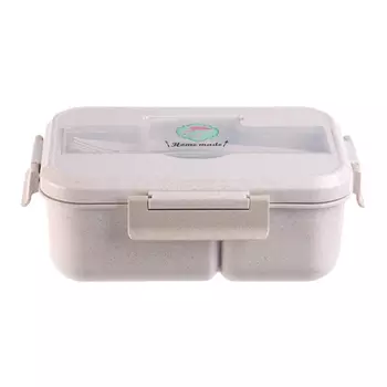 Ланч бокс в школу TAKE IT EASY, с приборами, пшеничная солома, 1.1 л, 21.57.615 см, бежевый