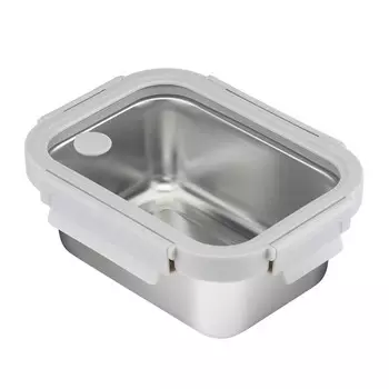 Ланч-бокс Smart Solutions, стеклянная крышка, 800 мл, цвет серый