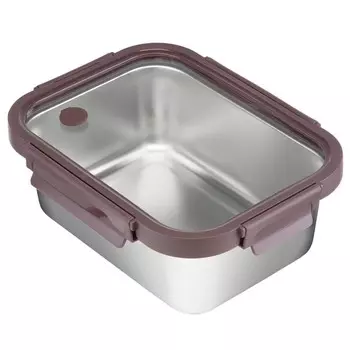 Ланч-бокс стальной со стеклянной крышкой Smart Solutions, 1.8 л, цвет сливовый
