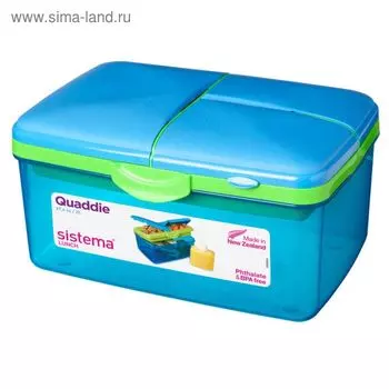 Ланчбокс Sistema, 4-х секционный, 2 л, с бутылкой, цвет МИКС