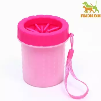 Лапомойка для кошек и собак с силиконовыми ворсинками 9911 см, розовая