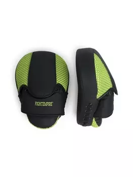 Лапы боксерские изогнутые FIGHT EMPIRE, CLASSIC, ПУ, чёрные, жёлтые, пара