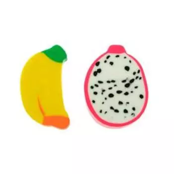 Ластик deVENTE дизайн Fruits, синтетика, 2 штуки, цветной, в пластиковом пакете с европодвесом