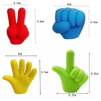 Ластик фигурный "Жесты", МИКС