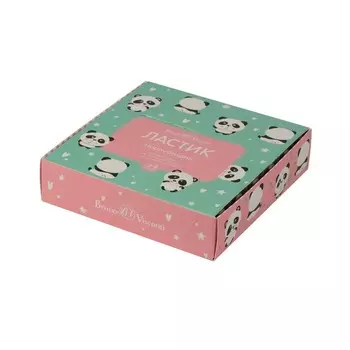 Ластик HappyGraphix "Панды", прямоугольный, МИКС