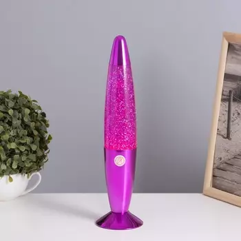 Лава-лампа «Ракета» 130 Вт Е14-R39 (блестки) розовый 8834 см