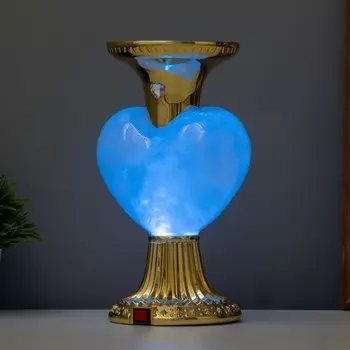 Лава-лампа "Сердце" LED 2Вт от батареек 3хАА золото 12,5х10х20,5 см
