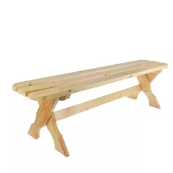 Лавка из дерева (сосна) к набору "Деревенский" для бани, 160х30х42 см, нагрузка до 250 кг