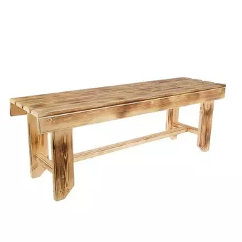 Лавка к набору "Дачный" из сосны, 140х33х43 см, обожжёная и лакированная, нагрузка до 160 кг