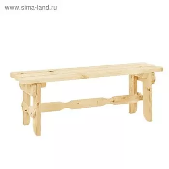 Лавка из дерева (сосна) к набору "Разбойник" для бани, 120 х 35 х 43 см, нагрузка до 250 кг