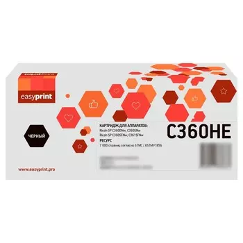 Лазерный картридж EasyPrint LR-SPC360H BK для Ricoh SP C360DNw/C360SNw/C360SFNw/C361SFNw (7 105358