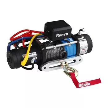 Лебёдка электрическая высокоскоростная 12V Runva 9500 lbs 4350 кг (синтетический трос)
