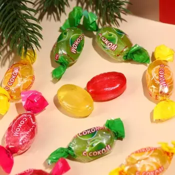 Леденцы в домике «Новогодняя почта» с соком, вкус: ассорти, 100 г.