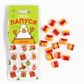 Леденцы в пакете с европодвесом «Гуся-лапуся», вкус апельсин, 30 г.
